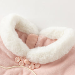 Dave&Bella Toddler Girls Elegant Pink Chinese-style Padded A-line Mesh Dress