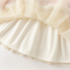 Dave&Bella Toddler Girls Elegant Pink Chinese-style Padded A-line Mesh Dress