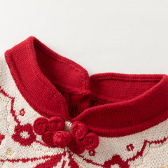 Dave&Bella Kids Girls Winter Festival Red Princess Mesh Skirt Suits Sets