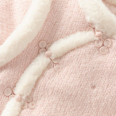 Dave&Bella Toddler Girls Winter Chinese-style Pink Turtle Plush-lined Warm Suits Sets