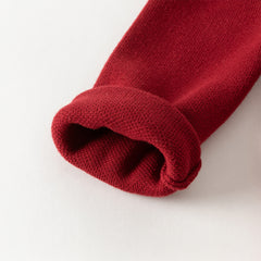 Dave&Bella Toddler Girls Winter Chinese-style Dark Red Mesh Princess Sweater Dresses