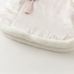 Dave&Bella Toddler Girls Chinese-style Light Pink Turtle Sleeveless Warm Padded Vests Tops