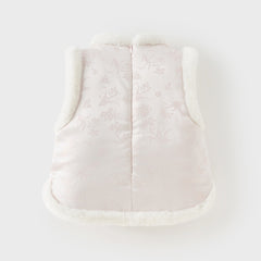 Dave&Bella Toddler Girls Chinese-style Light Pink Turtle Sleeveless Warm Padded Vests Tops