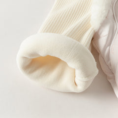 Dave&Bella Toddler Girls Light Pink Chinese-style Plush Turtle Warm Padded Party Dress