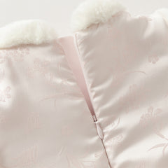 Dave&Bella Toddler Girls Light Pink Chinese-style Plush Turtle Warm Padded Party Dress