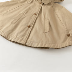 Dave&Bella Toddler Girls Autumn Khaki Adorable Hooded Capes Coats