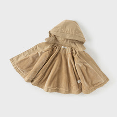Dave&Bella Toddler Girls Autumn Khaki Adorable Hooded Capes Coats