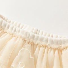 Dave&Bella Toddler Girls Winter Elegant White/Dark Grey Mesh Skirt-style Leggings Pants