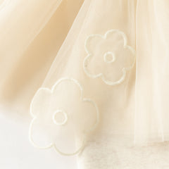 Dave&Bella Toddler Girls Winter Elegant White/Dark Grey Mesh Skirt-style Leggings Pants