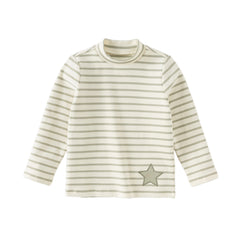 Dave&Bella Toddler Girls Winter Sweet Striped Fashion Cotton Turtle T-shirts Tops