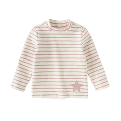 Dave&Bella Toddler Girls Winter Sweet Striped Fashion Cotton Turtle T-shirts Tops