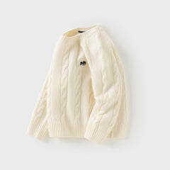 Dave&Bella Kids Girls/Boys Winter Versatile Beige/Red Pullover Sweaters Tops