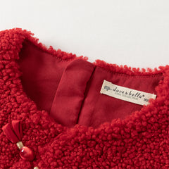 Dave&Bella Toddler Girls Red Chinese-style Sleeveless Plush Princess Mesh Dress