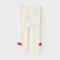 Dave&Bella Kids Girls Versatile Beige/Black Footed Tights Leggings