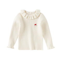 Dave&Bella Kids Girls Winter Adorable Beige Long Sleeve Pullover Sweaters Tops