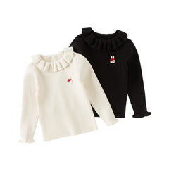 Dave&Bella Kids Girls Winter Adorable Beige Long Sleeve Pullover Sweaters Tops