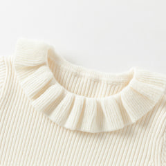 Dave&Bella Kids Girls Winter Adorable Beige Long Sleeve Pullover Sweaters Tops