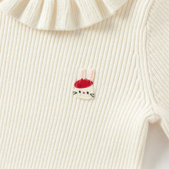 Dave&Bella Kids Girls Winter Adorable Beige Long Sleeve Pullover Sweaters Tops