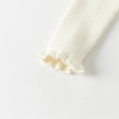 Dave&Bella Kids Girls Winter Adorable Beige Long Sleeve Pullover Sweaters Tops