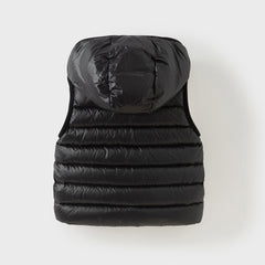 Dave&Bella Toddler Boys Winter Black Sleeveless Outwear Down Hooded Vests Tops