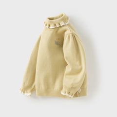 Dave&Bella Kids Girls Winter Versatile Warm Turtle-neck  Pullover Sweaters Tops