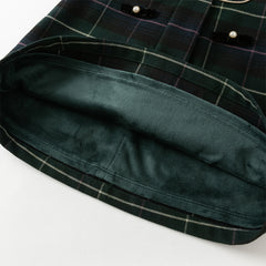 Dave&Bella Toddler Girls Winter Noble Green Plaid Plush-lined Party Princess Tank Dress