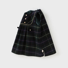 Dave&Bella Toddler Girls Winter Noble Green Plaid Plush-lined Party Princess Tank Dress