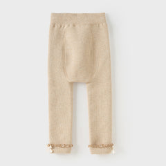 Dave&Bella Kids Girls Versatile Light Khaki/Dark Grey Soft Tights Leggings