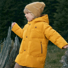 Dave&Bella Toddler Boys Winter Charming Yellow Mid-length Outdoor Cozy Down Coats