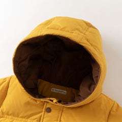 Dave&Bella Toddler Boys Winter Charming Yellow Mid-length Outdoor Cozy Down Coats