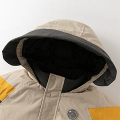 Dave&Bella Kids Boys Winter Casual Khaki Outwear Hooded Fleece-lined Cozy Down Coats