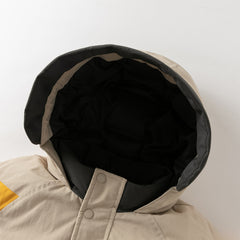 Dave&Bella Kids Boys Winter Casual Khaki Outwear Hooded Fleece-lined Cozy Down Coats