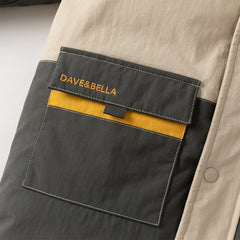 Dave&Bella Kids Boys Winter Casual Khaki Outwear Hooded Fleece-lined Cozy Down Coats