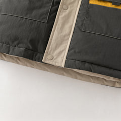 Dave&Bella Kids Boys Winter Casual Khaki Outwear Hooded Fleece-lined Cozy Down Coats