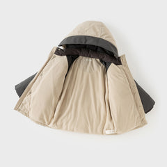 Dave&Bella Kids Boys Winter Casual Khaki Outwear Hooded Fleece-lined Cozy Down Coats