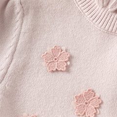 Dave&Bella Toddler Girls Elegant Pink Turtle Long-sleeved A-line Party Mesh Dress