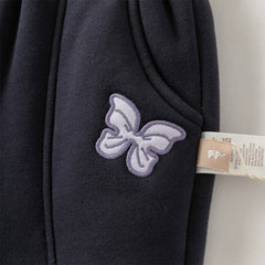 Dave&Bella Toddler Girls Winter Outdoor Adjustable Waistband Loose Drawstring Sweatpants