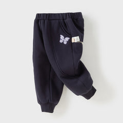 Dave&Bella Toddler Girls Winter Outdoor Adjustable Waistband Loose Drawstring Sweatpants