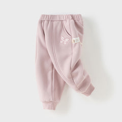 Dave&Bella Toddler Girls Winter Outdoor Adjustable Waistband Loose Drawstring Sweatpants