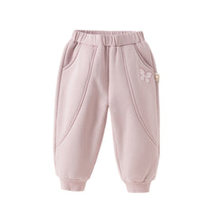 Dave&Bella Toddler Girls Winter Outdoor Adjustable Waistband Loose Drawstring Sweatpants