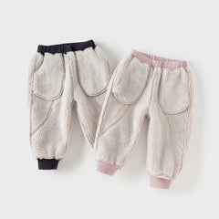 Dave&Bella Toddler Girls Winter Outdoor Adjustable Waistband Loose Drawstring Sweatpants