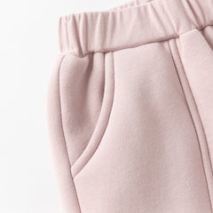 Dave&Bella Toddler Girls Winter Outdoor Adjustable Waistband Loose Drawstring Sweatpants