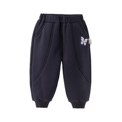 Dave&Bella Toddler Girls Winter Outdoor Adjustable Waistband Loose Drawstring Sweatpants