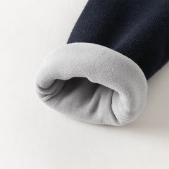 Dave&Bella Toddler Boys Navy Blue Cozy Turtle Versatile Plush-lined Sweaters Tops