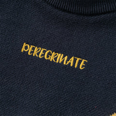 Dave&Bella Toddler Boys Navy Blue Cozy Turtle Versatile Plush-lined Sweaters Tops