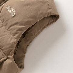 Dave&Bella Toddler Boys Winter Brown Antibacterial Down Vest & Plush-lined Shirt Set