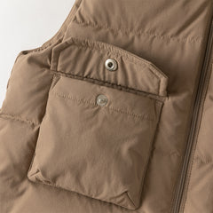 Dave&Bella Toddler Boys Winter Brown Antibacterial Down Vest & Plush-lined Shirt Set