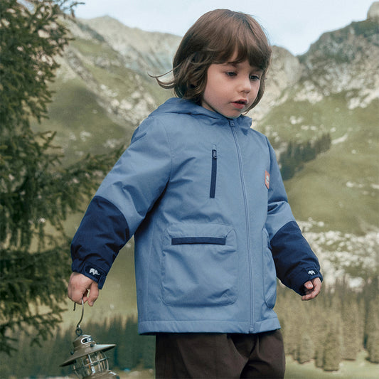 Dave&Bella Kids Boys Winter Outdoor Waterproof Warm Hooded Two-piece Down Coat Sets