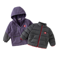 Dave&Bella Kids Boys Winter Outdoor Waterproof Warm Hooded Two-piece Down Coat Sets