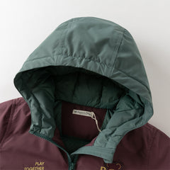 Dave&Bela Toddler Boys Winter Purple Outdoor Windproof Hooded Down Coats